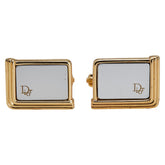 ディオール ロゴ カフス カフリンクス ゴールド シルバー メッキ プラスチック メンズ Dior 【中古】
